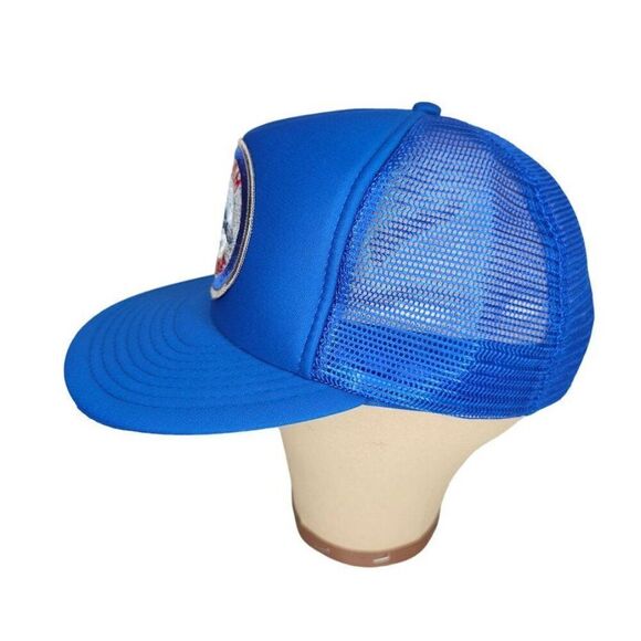 Vintage AGM-88A Harm Missile Trucker Hat Mens One Size Blue 80s Snapback Cap - Picture 3 of 8